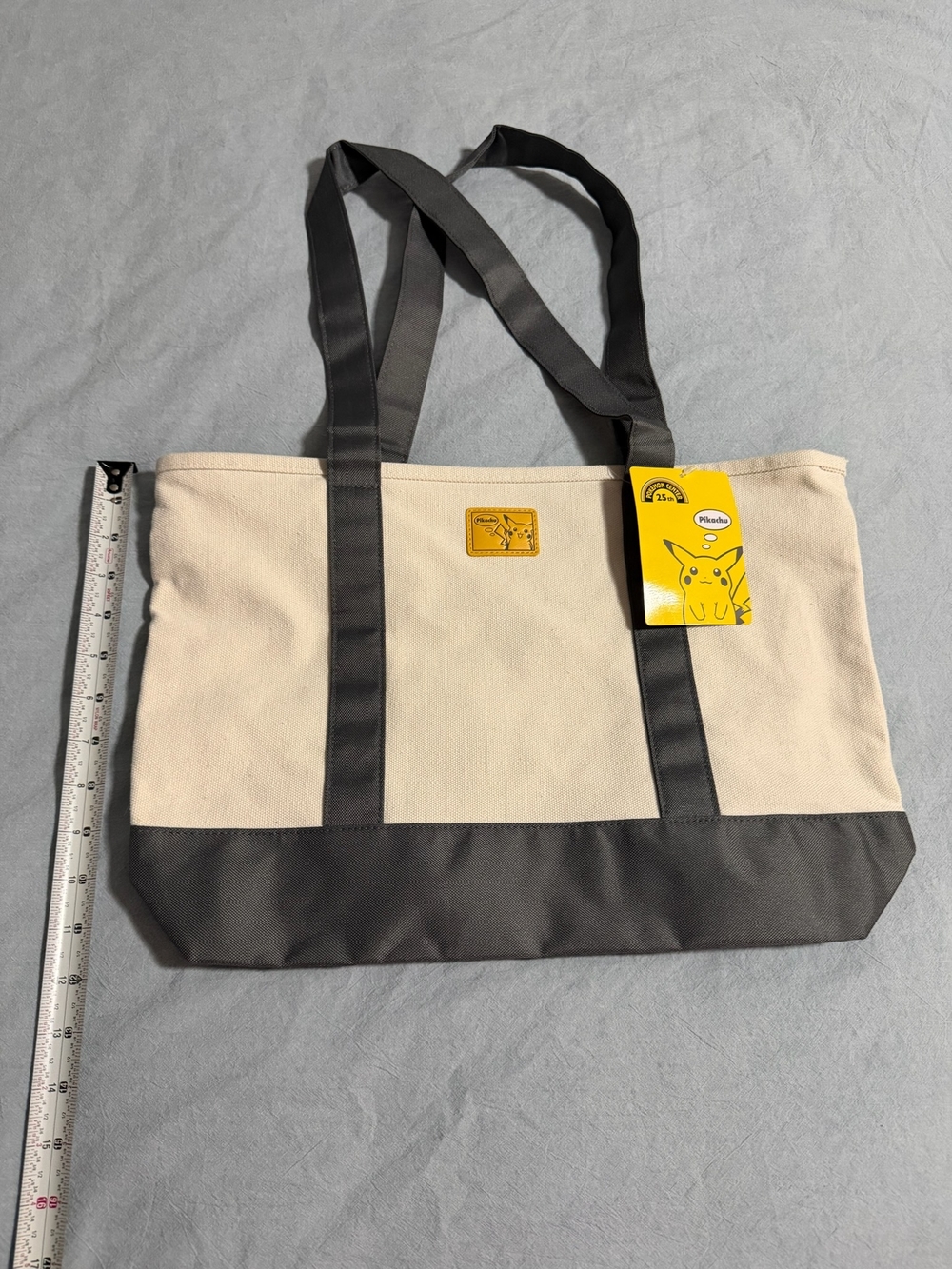 Japan Pokémon Center Exclusive - Pikachu Canvas Tote Bag - 25th Anniversary New